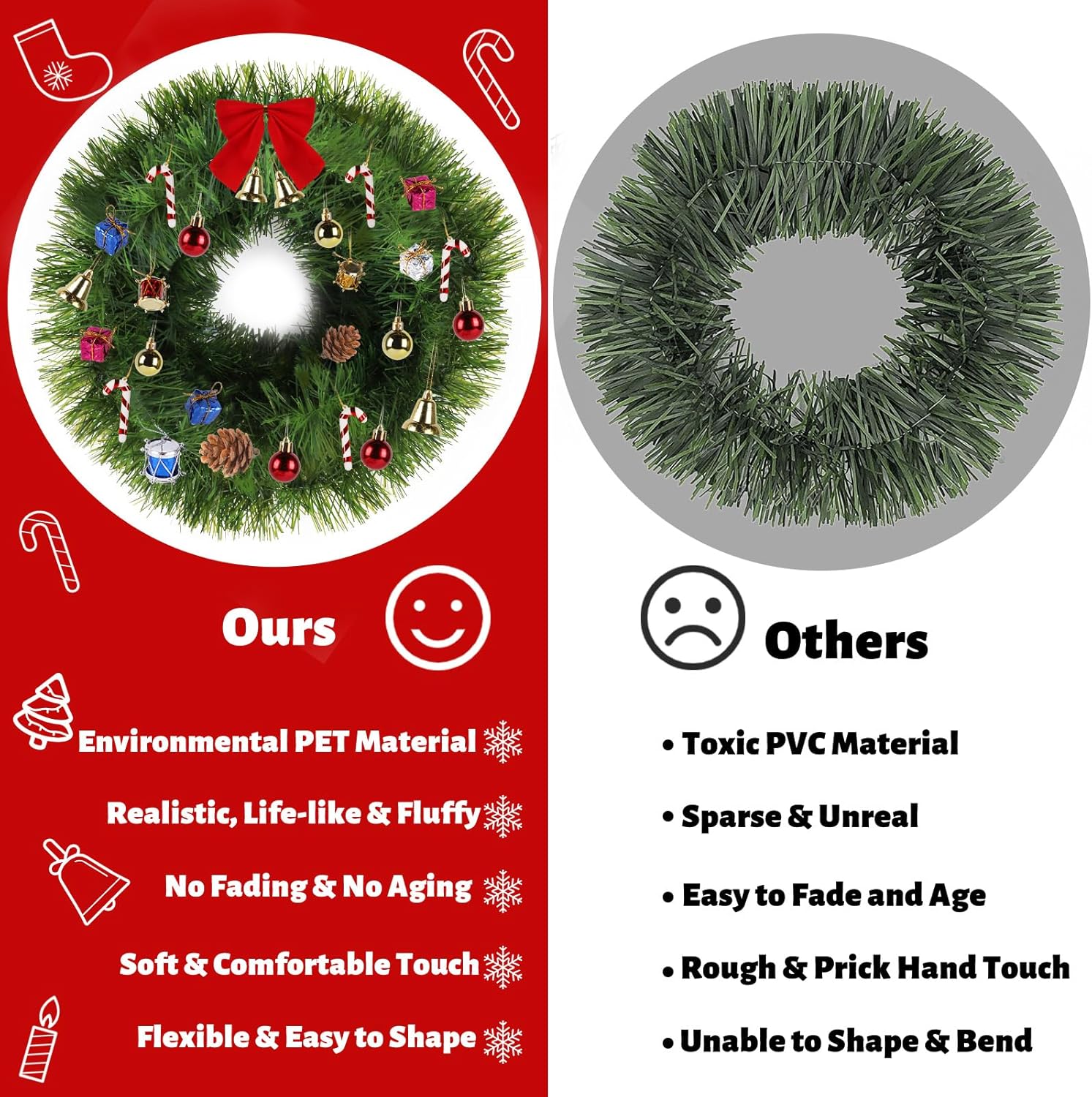 3 Pack 150FT Christmas Garland for Christmas Decoration, Non-Lit Soft Greenery Holiday Decor for Outdoor Indoor Artificial Christmas Twist Garland Home Artificial Greenery Wedding Party Decoration