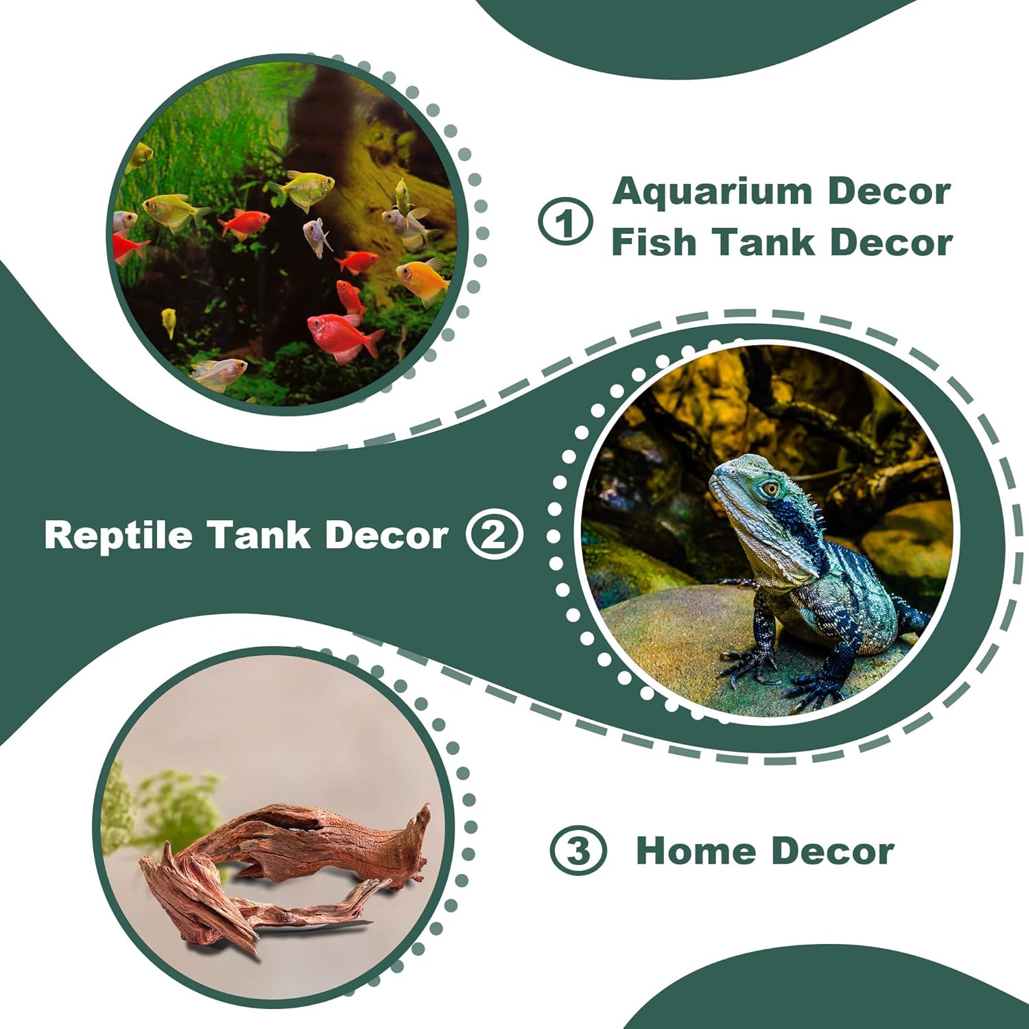 Natural Wood Driftwood for Aquarium Fish Tank Decor,Assorted Driftwood Trunk Branch for Reptile Tank Decor (MOP-ZYM Driftwood Branch (14 to19 Inch)-Pack of 1)