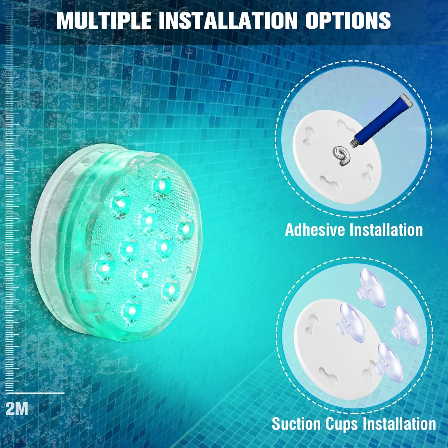Rechargeable Submersible Pool Lights with Remote, Waterproof Underwater Charging Battery Operated Controlled 25 Color Changing LED with Magnet Floating Lights Pool Pond Decoration (4 Pack)