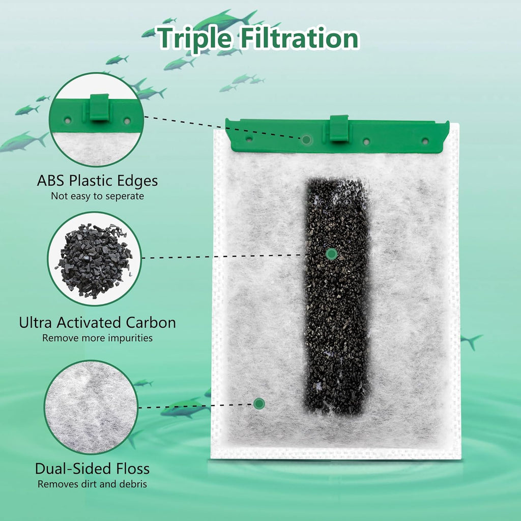 12 Pack Aquarium Filter Cartridge Compatible with Whisper Power Filters,Medium Replacement Filter Cartridges for 10i IQ10 PF10
