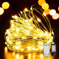LAMPHOME Fairy Lights Plug in, 33Ft 100 LEDs Waterproof Twinkle Firefly Lights, Adaptor Included, Starry String Lights for Wedding Indoor Outdoor Christmas Patio Garden Decoration, Yellow