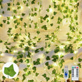 KASZOO Vines with Fairy Lights for Bedroom - 200 LED Ivy Curtain Wall Vines for Wedding, Party, Dorm, Indoor & Outdoor Use, 6.5ft x 6.5ft