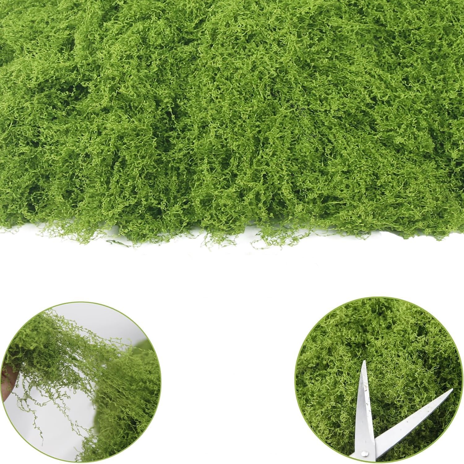 Fake Green Moss for Crafts 3.52 Oz Decorative Artificial Moss for Crafts Decorative Faux Moss Wedding Party Decor Fairy Garden Floral DIY