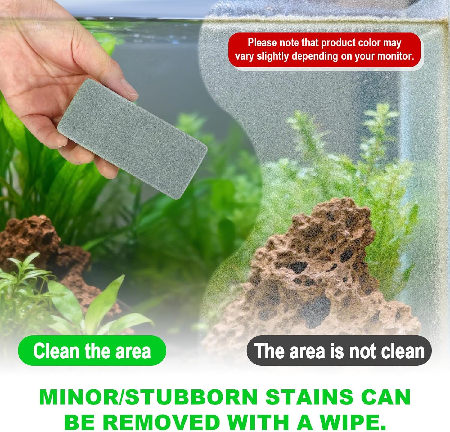 4pcs Double-Sided Fish Tank Cleaning Brushes, EVA Aquarium Sponge Brush Scrubber Cleaner Fish Tank Cleaning Tool for Aquarium Glass & Home Kitchen (Green)