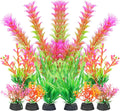 AQUANEAT Artificial Fish Tank Plants, Aquarium Decorations, Pink Plastic Accessories, 10pcs