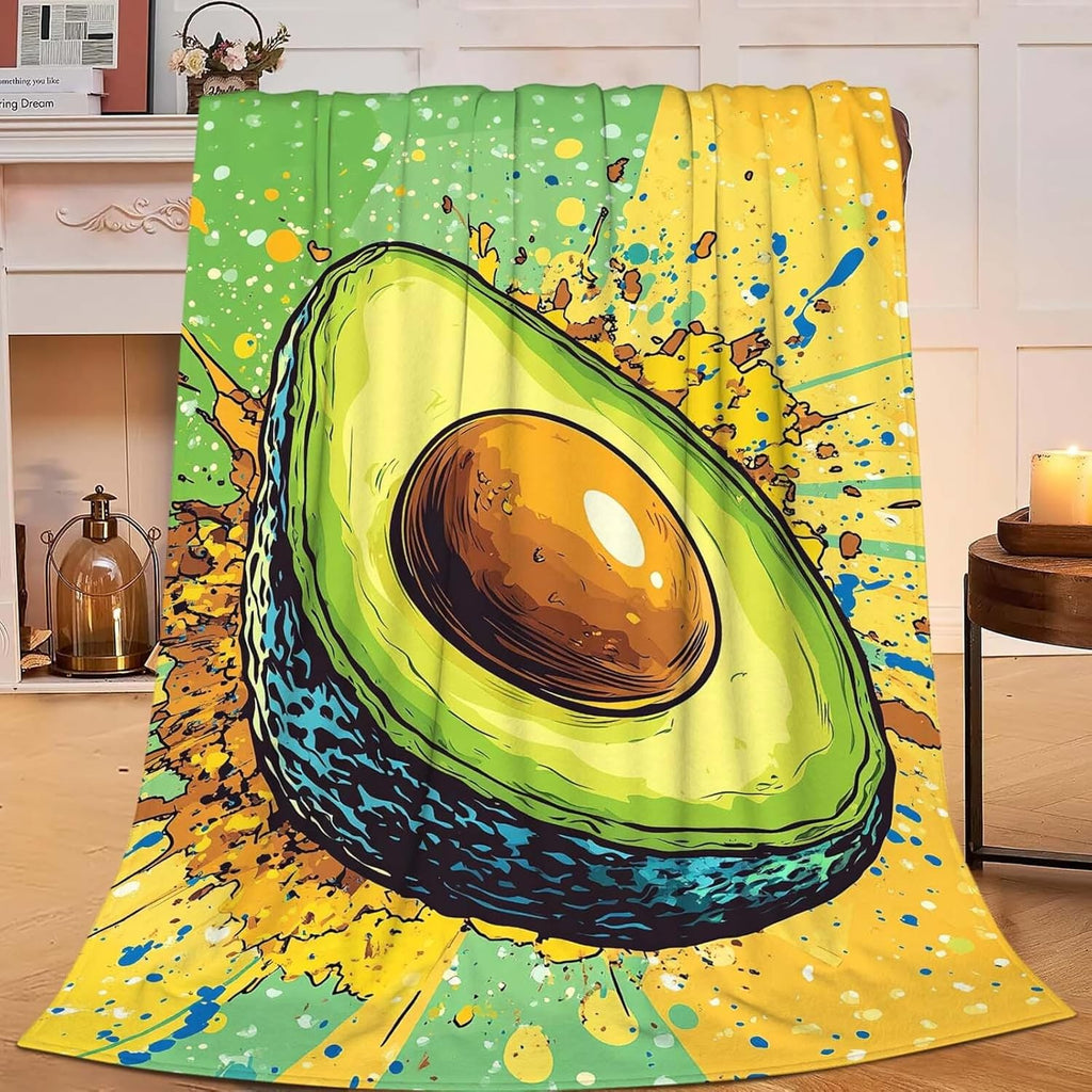 Avocado Throw Blanket Avocado Stuff Gifts for Kids Girls Boys Adults Women Man Soft Cozy Warm Plush Fluffy Fuzzy Fleece Blanket Decor 40''X50''