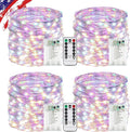 4 Pack Multicolor Fairy Lights Battery Operated with Remote, Waterproof 20FT 60LED Cuttable Twinkle Lights with Timer Indoor Outdoor, String Light for Bedroom, Classroom, Wedding, DIY, Christmas Décor