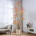 7.2ft Faux Bamboo Tree Artificial Nandina Tree Artificial Indoor Plants Realistic Fake Potted Tree with 800+ Leaves, Cement Planter - Home Office Decor Perfect for Housewarming Gift Non-Toxic