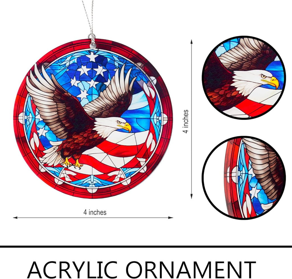 American Bald Eagle Ornament, Patriotic Christmas Ornament 2025, Eagle Christmas Decoration for Tree, Military Ornament Gift for Men, Army Patriotic Decor, American Eagle Symbol Keepsake for Veterans