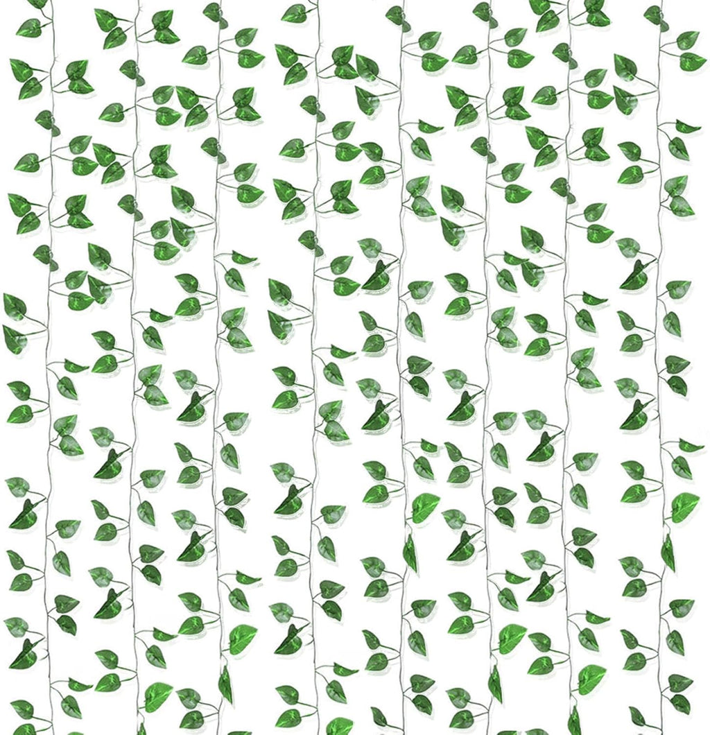 180 Feet 24 Pack Fake Greenery Hanging Garland, Ivy Leaf Plants, Vine Leaves, Fake Flowers Foliage for Bedroom Garden Wall Decor