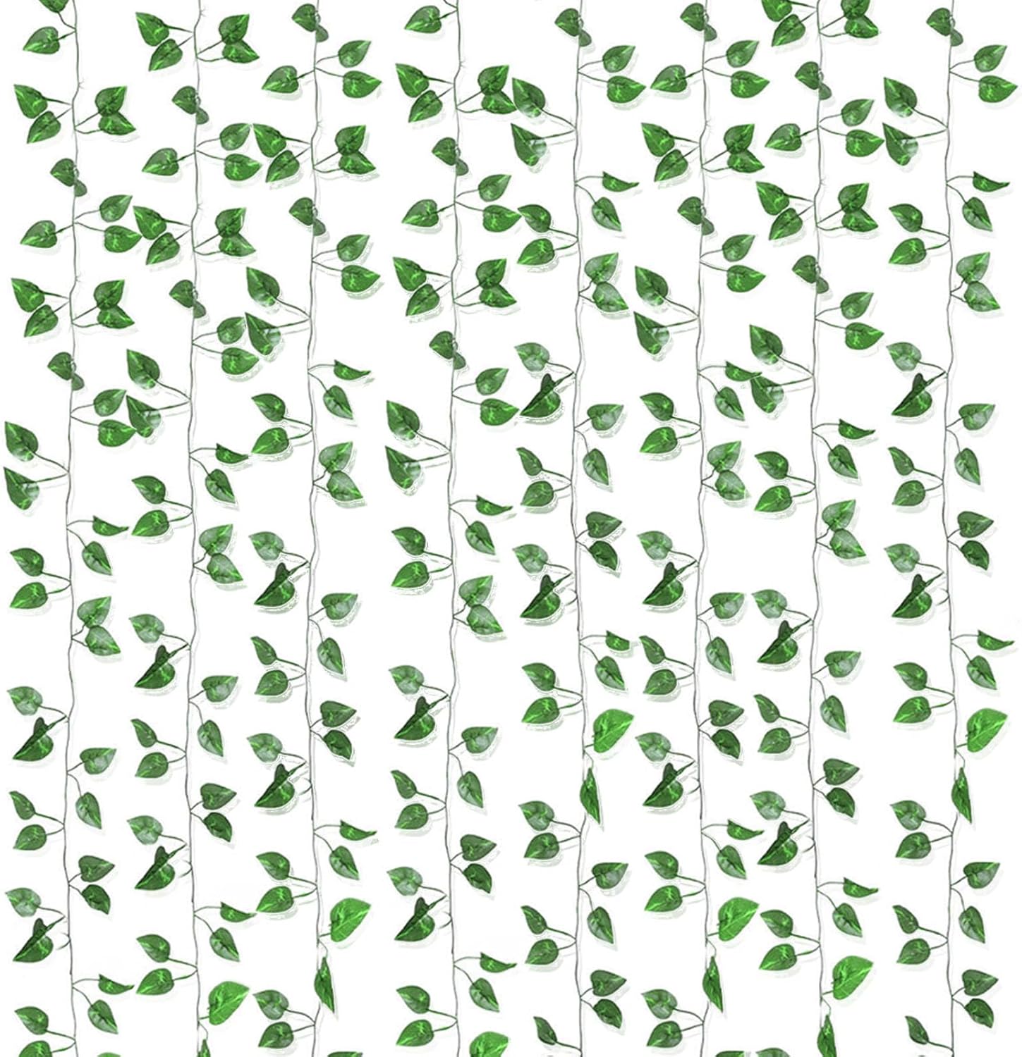 180 Feet 24 Pack Fake Greenery Hanging Garland, Ivy Leaf Plants, Vine Leaves, Fake Flowers Foliage for Bedroom Garden Wall Decor
