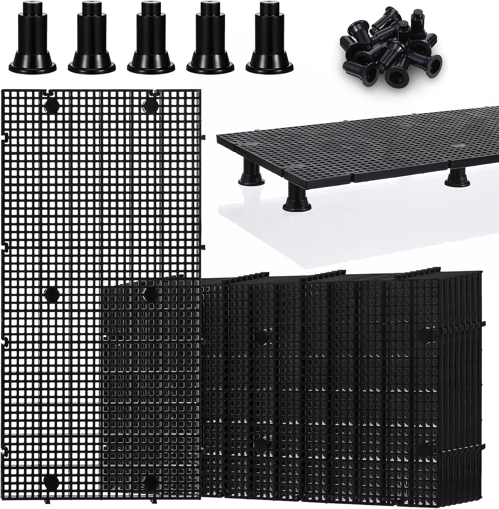 10Pcs Plastic Aquarium Grid Egg Crate with Brackets, Fish Tank Divider Panel for Bottom Filtration, Tank Separation and DIY Aquascaping