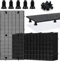 10Pcs Plastic Aquarium Grid Egg Crate with Brackets, Fish Tank Divider Panel for Bottom Filtration, Tank Separation and DIY Aquascaping