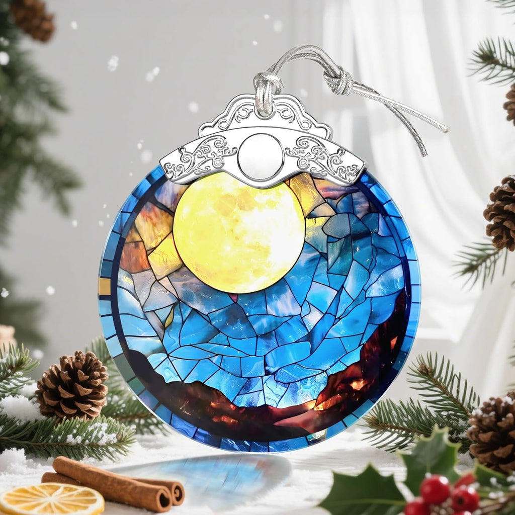 Christmas Ornaments, Christmas Tree Decorations, Keepsake Ornaments, Holiday Decor, Holiday & Xmas Gifts, Gifts for Nature Lovers & Art Lovers - Full Moon-Theme
