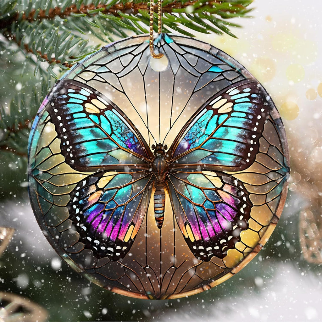 Touber Butterfly Christmas Ornament, Christmas Ornaments for Tree, Christmas Tree Decor, Holiday Ornament