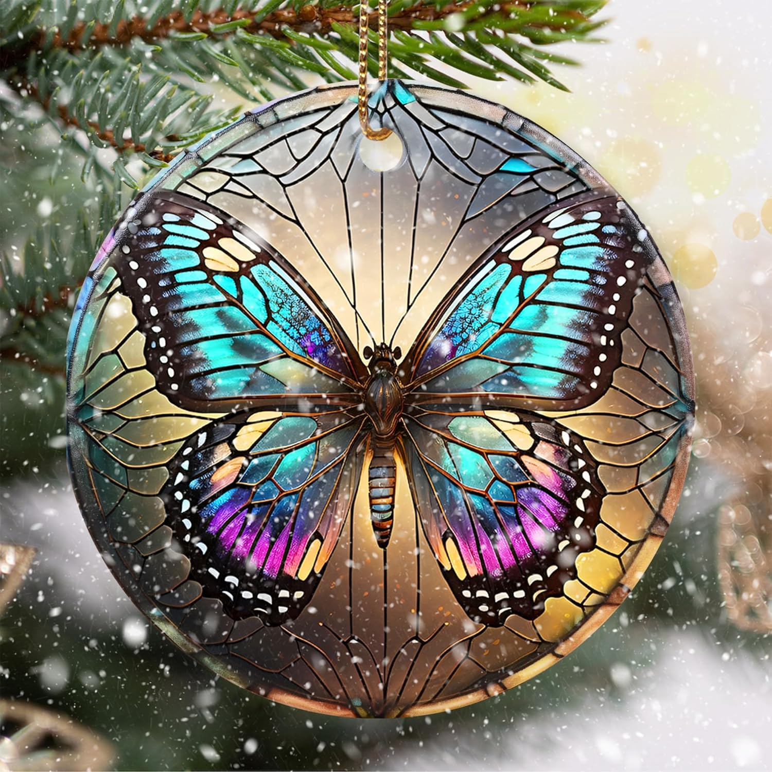 Touber Butterfly Christmas Ornament, Christmas Ornaments for Tree, Christmas Tree Decor, Holiday Ornament