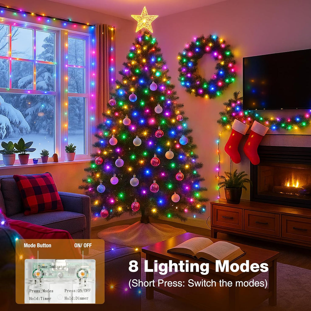 6 Pack 16FT 50 LED Fairy Lights Battery Operated with Timer, 8 Modes USB Mini Twinkle Light, Small String Lights for Christmas Tree Wreath Vase Bedroom DIY Wedding Decorations-Multi-Colored