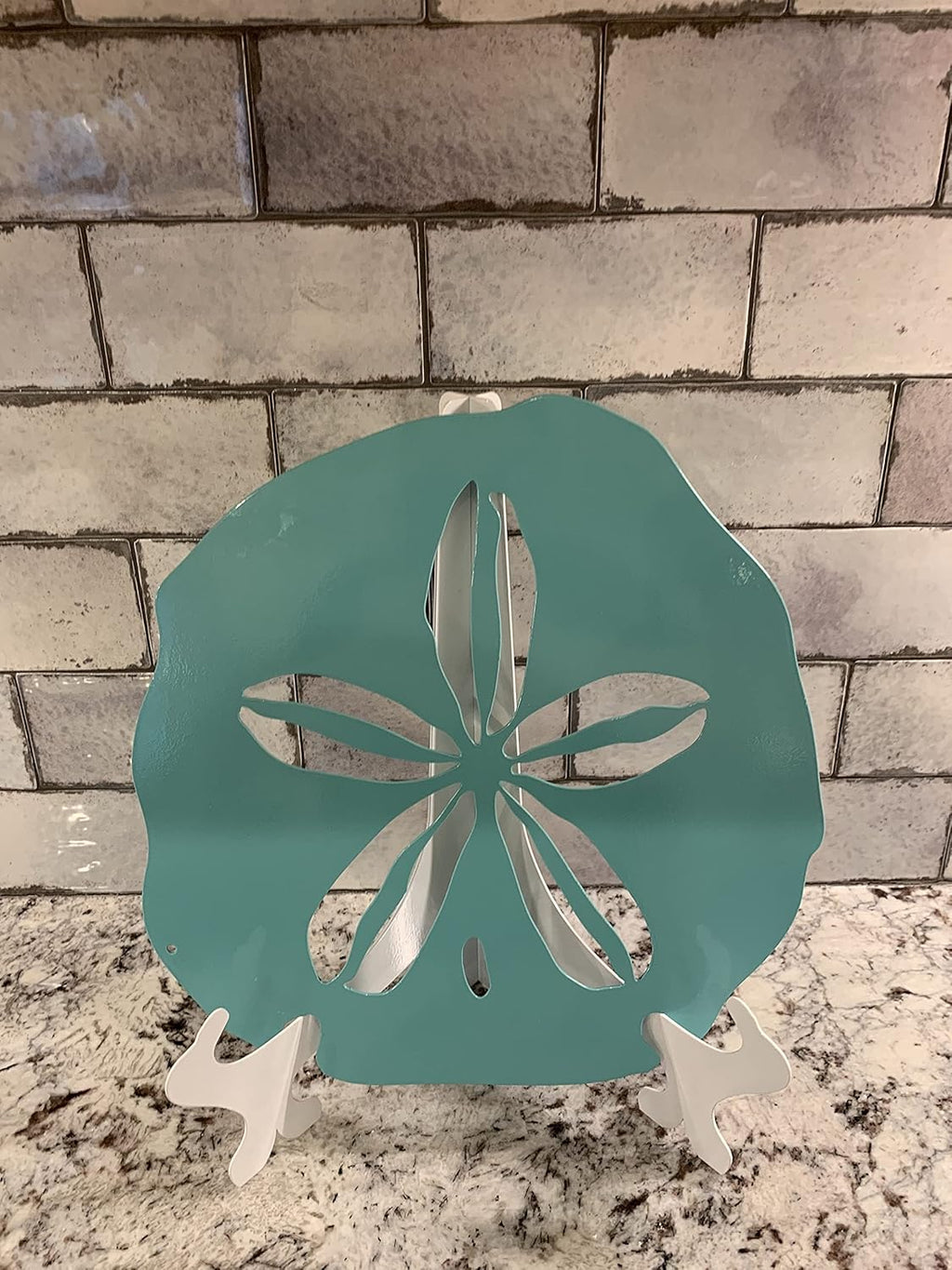 Riverside Designs Coastal Sand Dollar Ocean Beach Metal Art Steel Wall Decor (12", Seafoam)