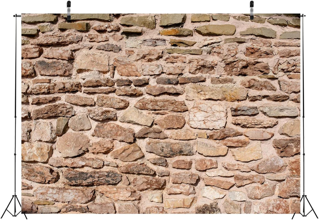 BELECO 9x6ft Fabric Vintage Brick Stone Wall Backdrop for Photography Ancient Rock Wall Textured Brick Stone Background Wallpaper Stone Wall Birthday Party Decorations Studio Booth Photo Props