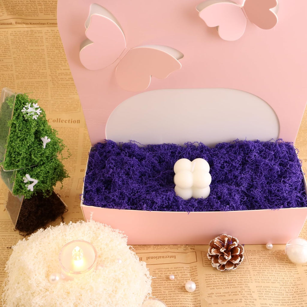 Caiyjhao Lifelike Green Artificial Moss, Suitable for Potted Plants, DIY Crafts, Fairy Garden, Flower Wall, Christmas, Glass Fish Tank Decoration (deep Purple 3.5OZ)