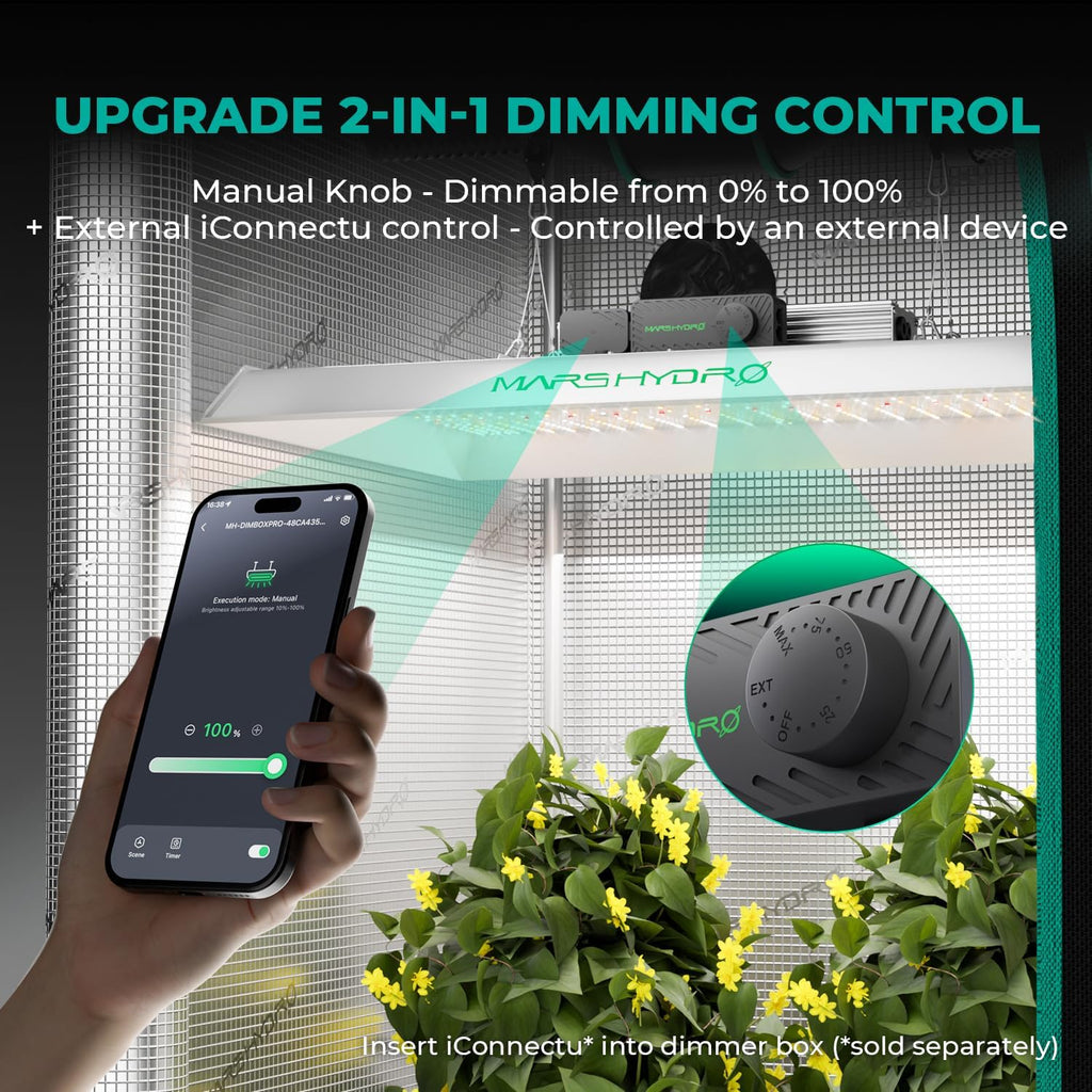 MARS HYDRO TSL2000 300W Led Grow Lights for Indoor Plants, Full Spectrum Dimmable Daisy Chain Growing Lamps for Seed Starting Vegetables Bloom in 4x2/5x3 Grow Tent Greenhouses