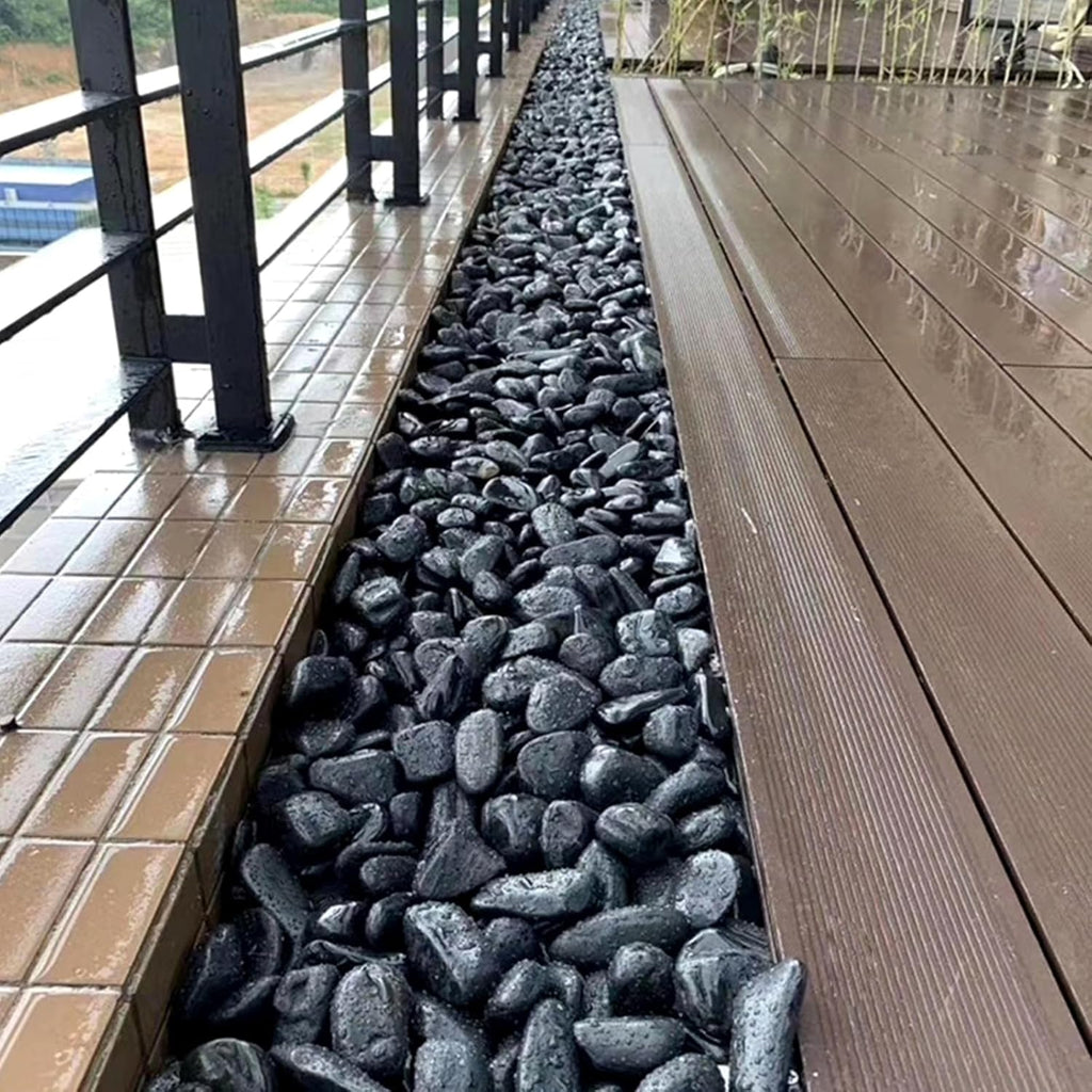 Polished Black River Rocks - 2-3 inch 20LB High Polished Decorative Pebbles, Stones for Landscaping, Natural River Rocks for Outdoor Décor, Plants,Vase Filler,Fish Tank