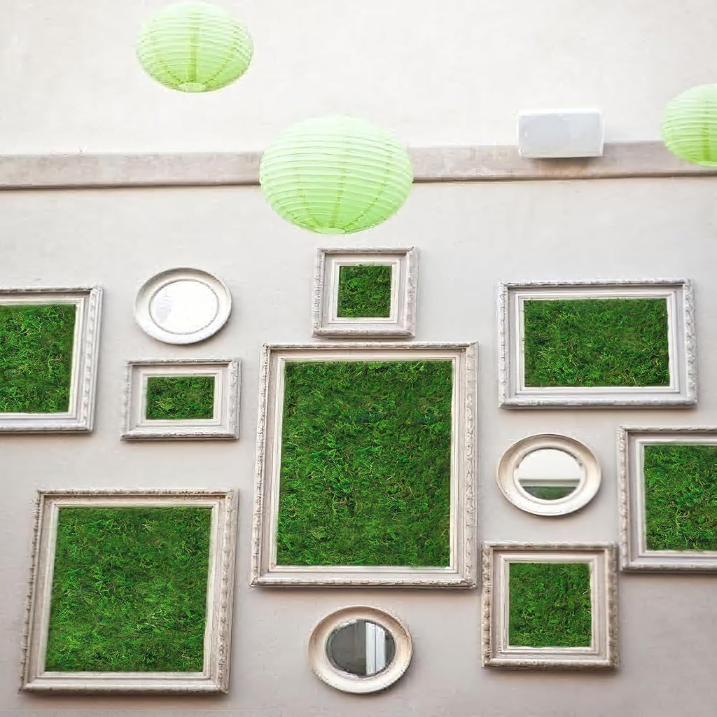 FAICOIA Moss Table Runner Green Moss Roll for Fairy Gardens Wedding Woodland Table Decor Dried Moss for Crafts 16" x 118" Preserved Moss Mat Moss Carpet for Green Moss Grass Wall 40 x 300cm