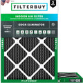 Filterbuy 15x20x1 Air Filter MERV 8 Odor & Allergy Defense with Activated Carbon (2-Pack), Electrostatic Pleated HVAC AC Furnace Filters Replacement, Made in USA (Actual Size: 14.50 x 19.50 x 0.75)