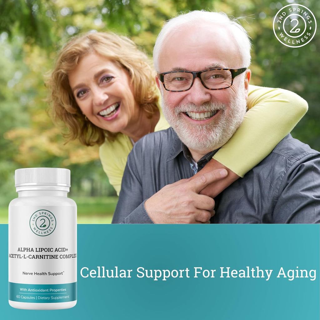 ALA + ALC Complex | Alpha Lipoic Acid (225 mg) + Acetyl-L-Carnitine (525 mg) - Antioxidant & Mitochondrial Support | Promotes Energy, Focus & Healthy Aging, 60 Capsules