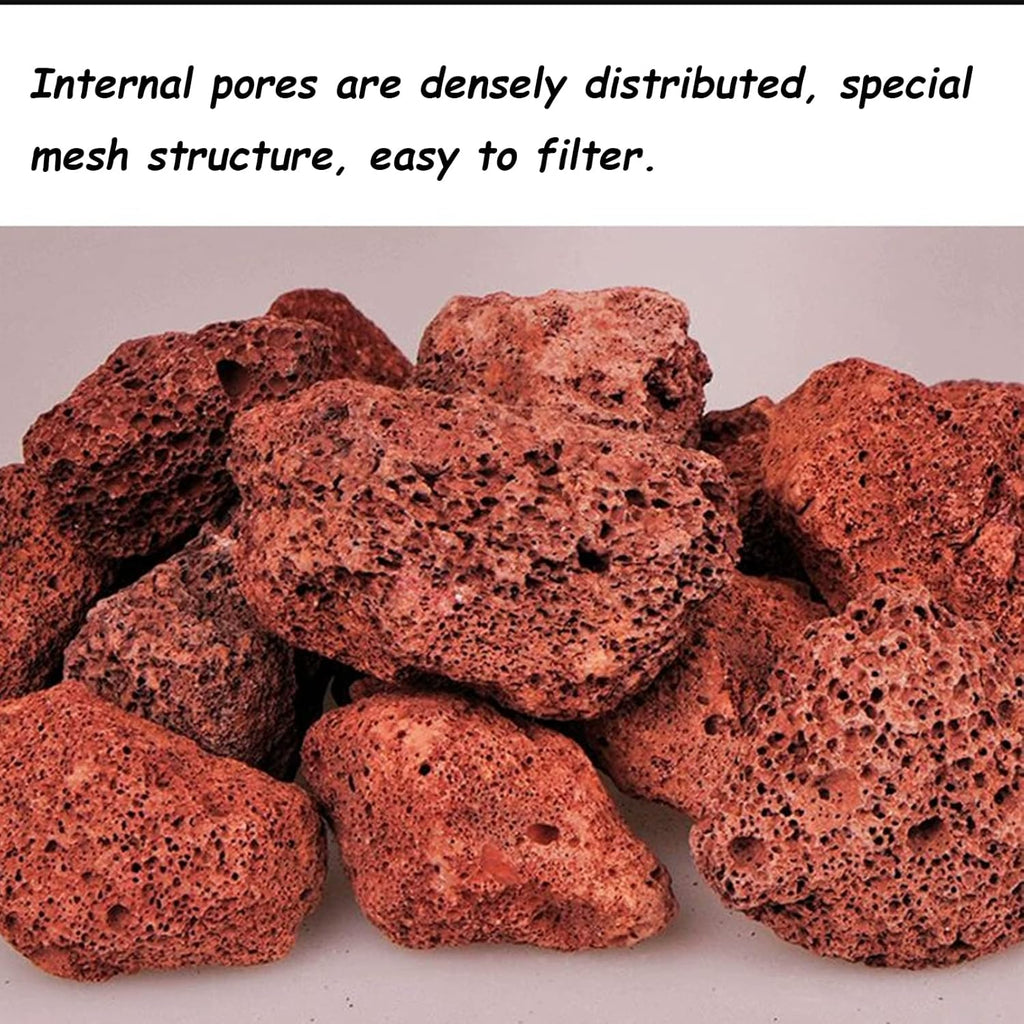 Tfwadmx Aquarium Red Lava Rock 10 Pack Fish Tank Volcanic Pumice Stones for Betta Fish Shrimp (1.96''-3.14'')