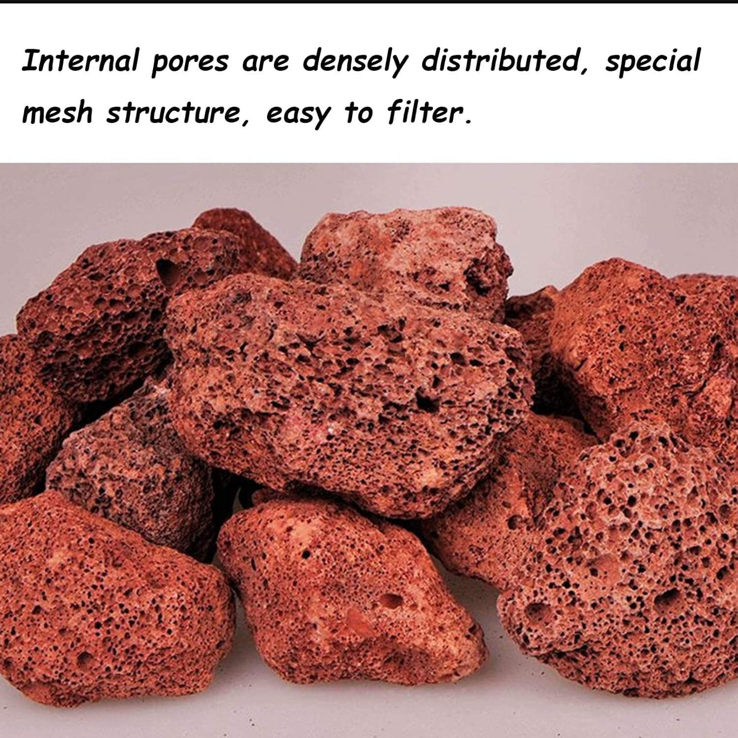 Tfwadmx Aquarium Red Lava Rock 10 Pack Fish Tank Volcanic Pumice Stones for Betta Fish Shrimp (1.96''-3.14'')