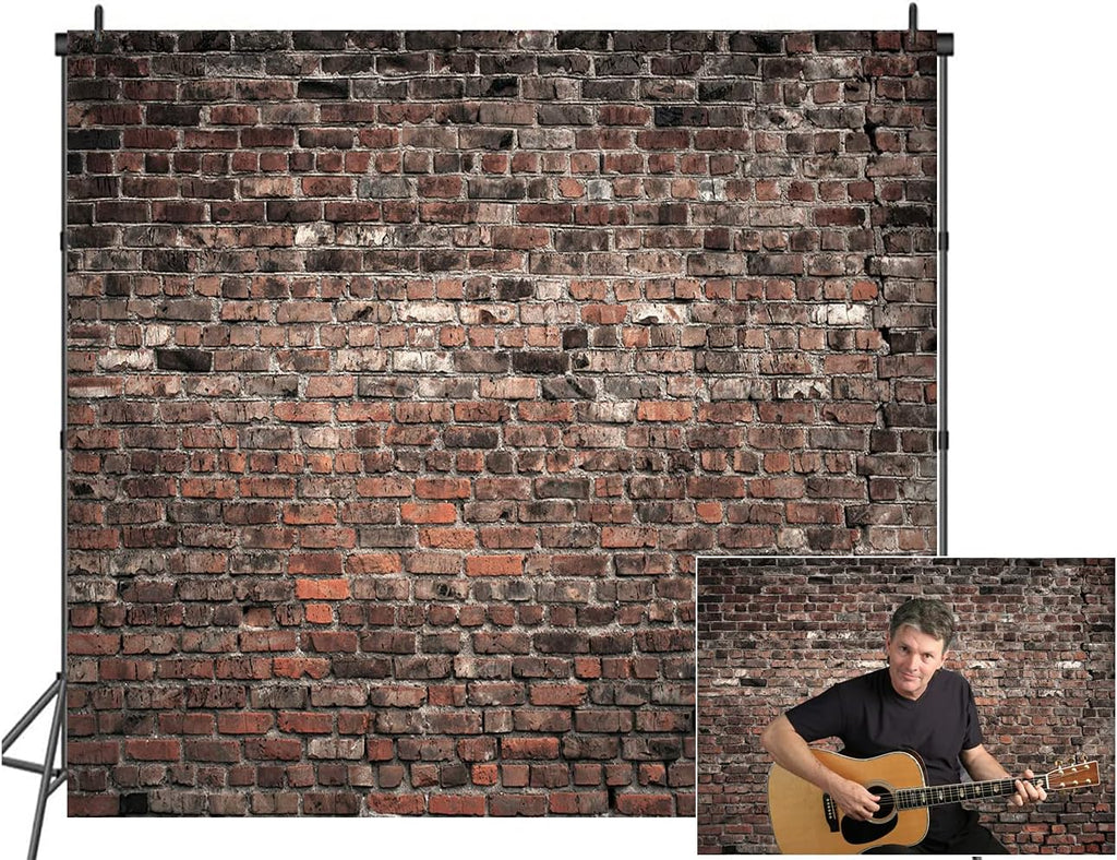 LTLYH 8x8ft Red Brick Wall Photography Backdrop Vintage Theme Stone Brick Design Photography Background Baby Birthday Party Decoration Photo Booth Studio Prop 135……