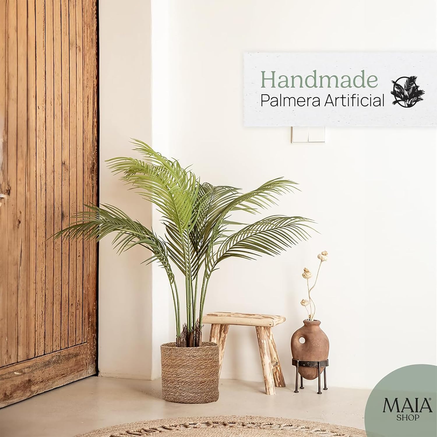 Maia Shop 3.5ft Artificial Palm Tree Plant for House, Apartment or Office – Realistic Fake Indoor Plants for Living Room, Kitchen, Bedroom, Entryway or Bathroom – Faux Greenery for Home Décor