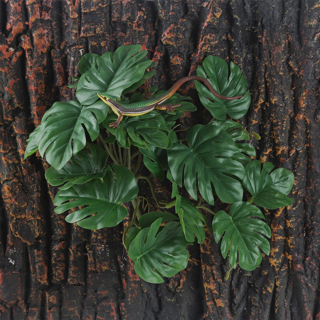 IBWell Fake Reptile Plants for Terrarium, Decor, Turtle Tank with Suction Cup