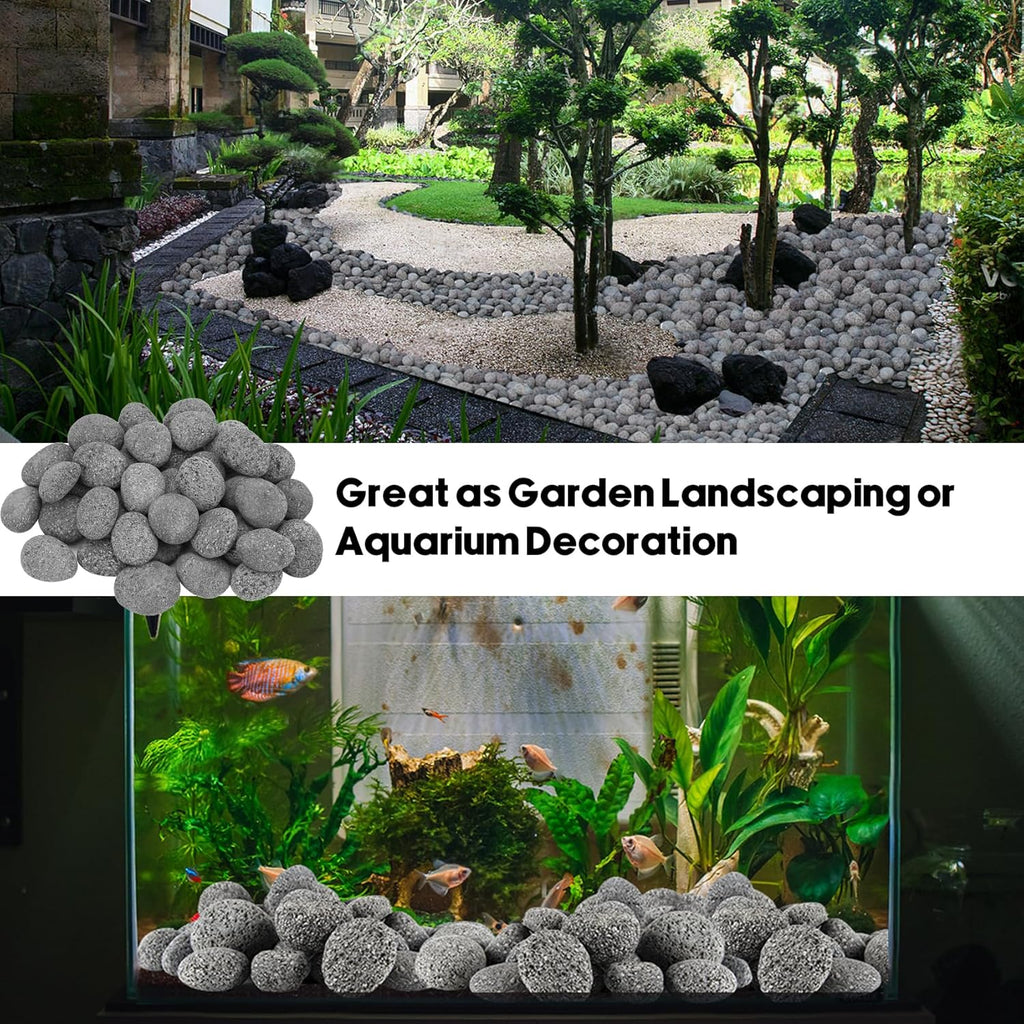 Skyflame 15 Pounds Lava Rock Pebbles, Natural Tumbled Lava Stones for Indoor Outdoor Fire Pit/Fireplaces/Garden Landscaping Decoration/Cultivation of Potted Plants, 1-2 Inch Size