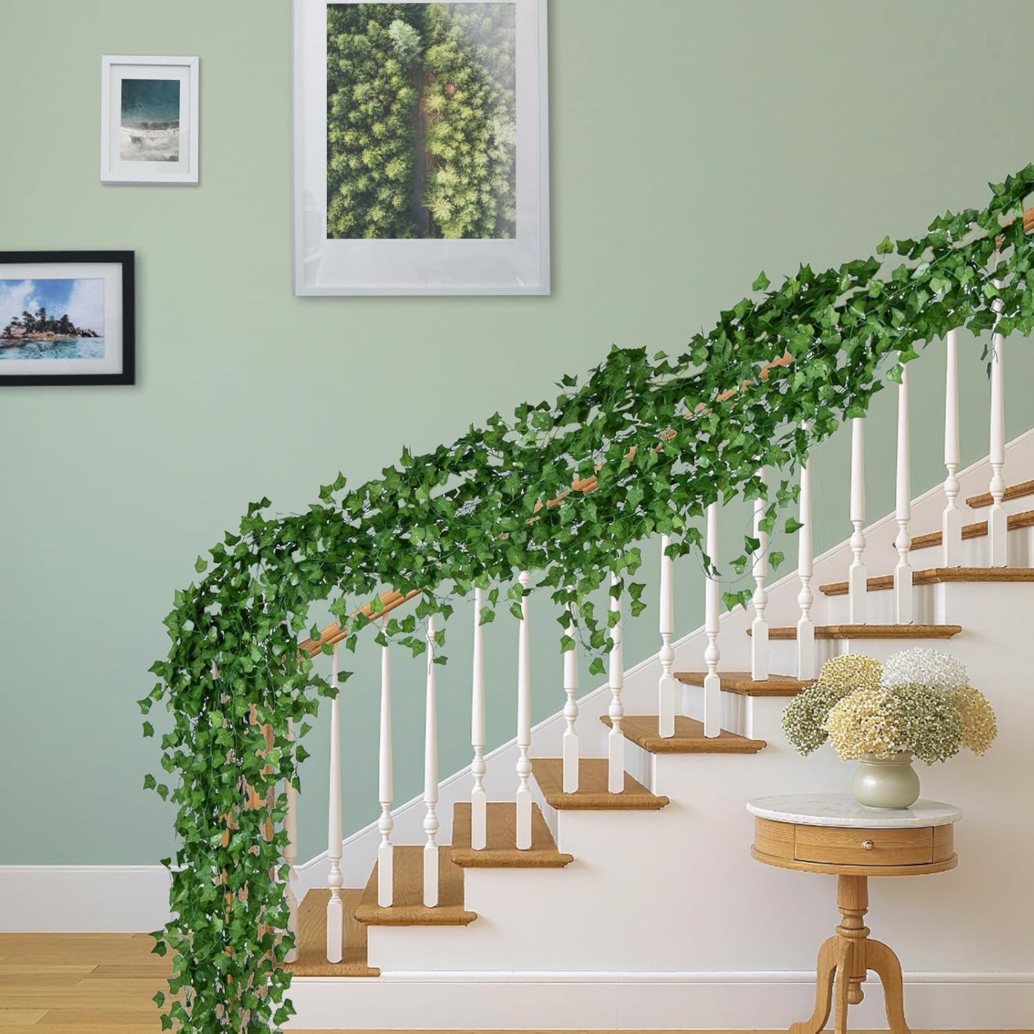 50 Pack 375Ft Artificial Ivy Garland, Hanging Greenery Vines with Fake Leaves for Home, Wall, Bedroom, Wedding, Garden, Party, Easter (375FT 50PCS Vines)