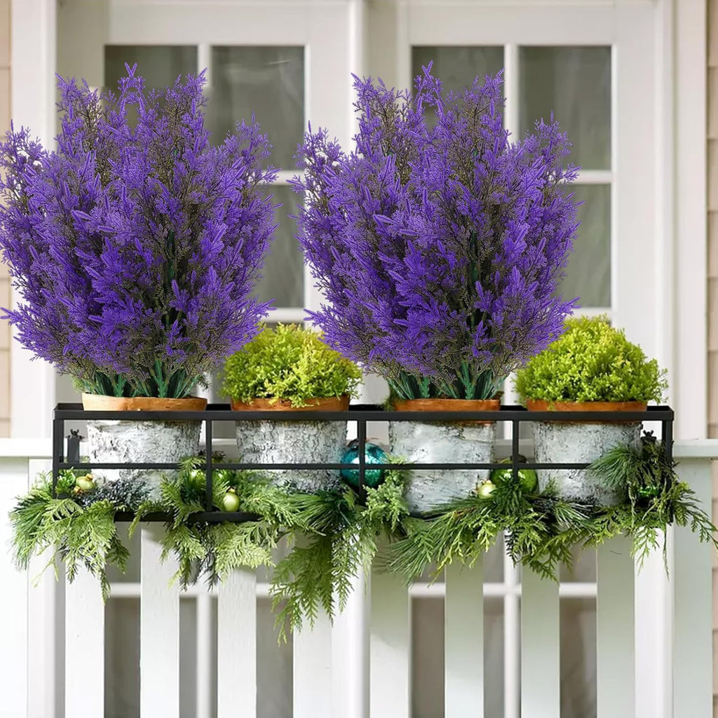 RECUTMS Fake Foliage Pine Needles Picks,Christmas Greenery,Artificial Pine Branches Faux Cedar Green Plants Sprigs Stems Plastic Twigs Picks for DIY Garland Wreath Accessories Holiday Decor(Purple)
