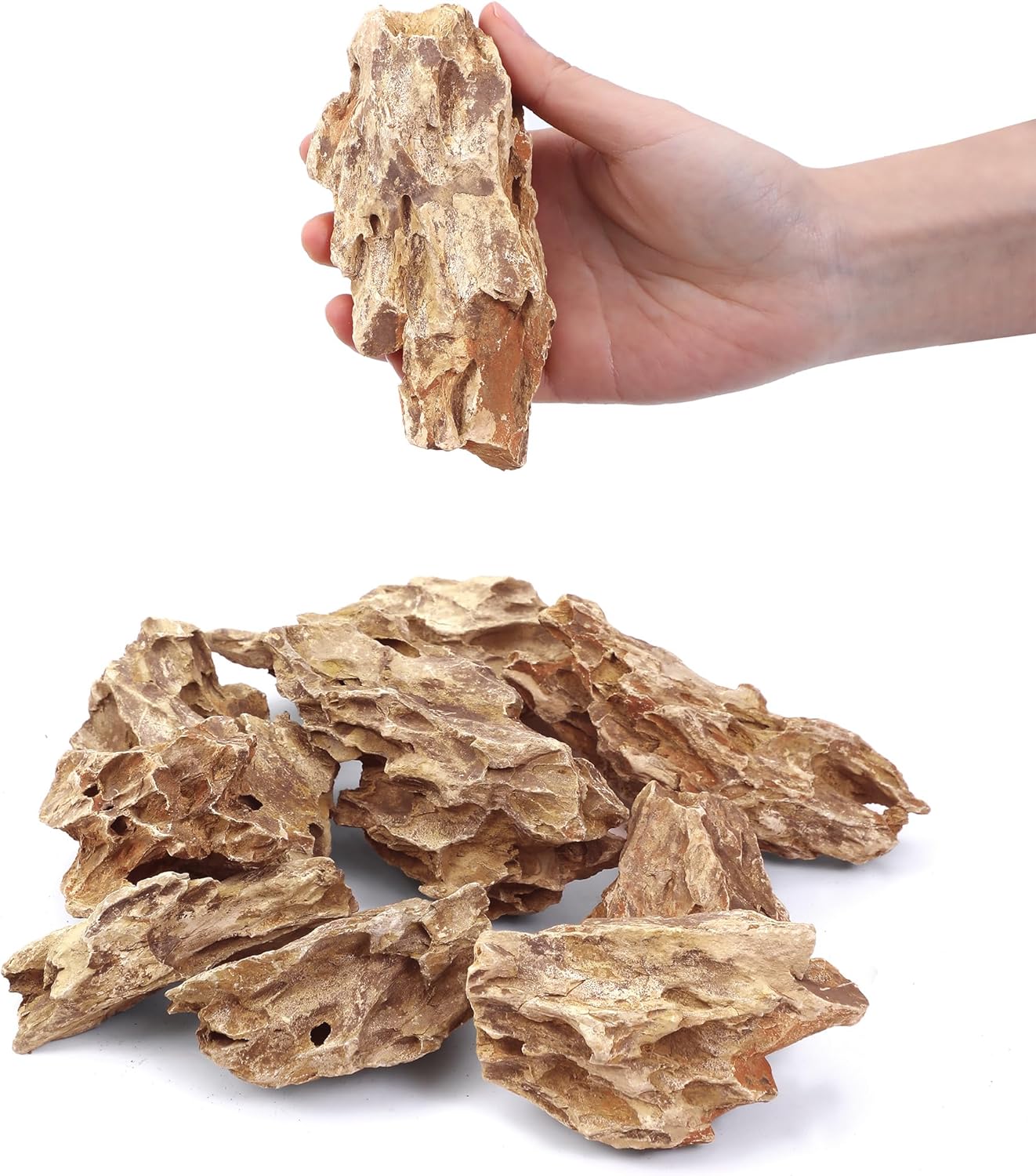 2-4 Inches Natural Dragon Stone 10 PCS Aquarium Rocks for Aquascaping, Aquarium Landscaping, Terrariums, Fish Tank Decoration, Vivariums, Paludarium, Reptile and Amphibian Enclosures