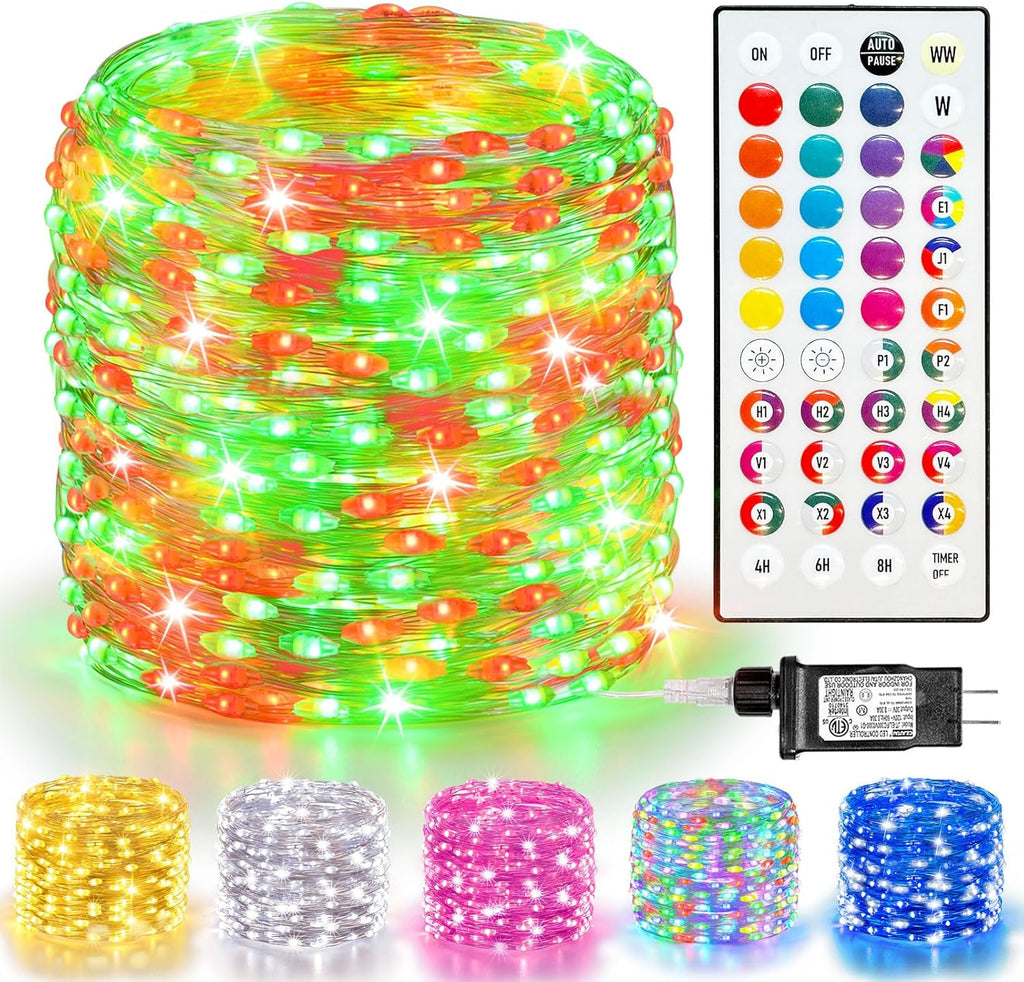 LitHome 300LED 99FT Christmas Led Fairy Lights Plug in, Color Changing Christmas Fairy Lights with Remote, 9 Modes Led String Lights Indoor Dimmable, Fairy String Lights for Xmas Home Party Decor