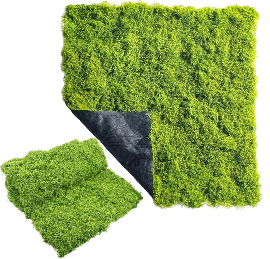 Artificial Green Moss Mat for Decoration Carpet Grass Wall, 39.37 * 39.37 inch Fake Moss for Crafts, Natural Decorative for Plants Indoor with Base Fabric, Artificial Grass Wall Suitable for DIY