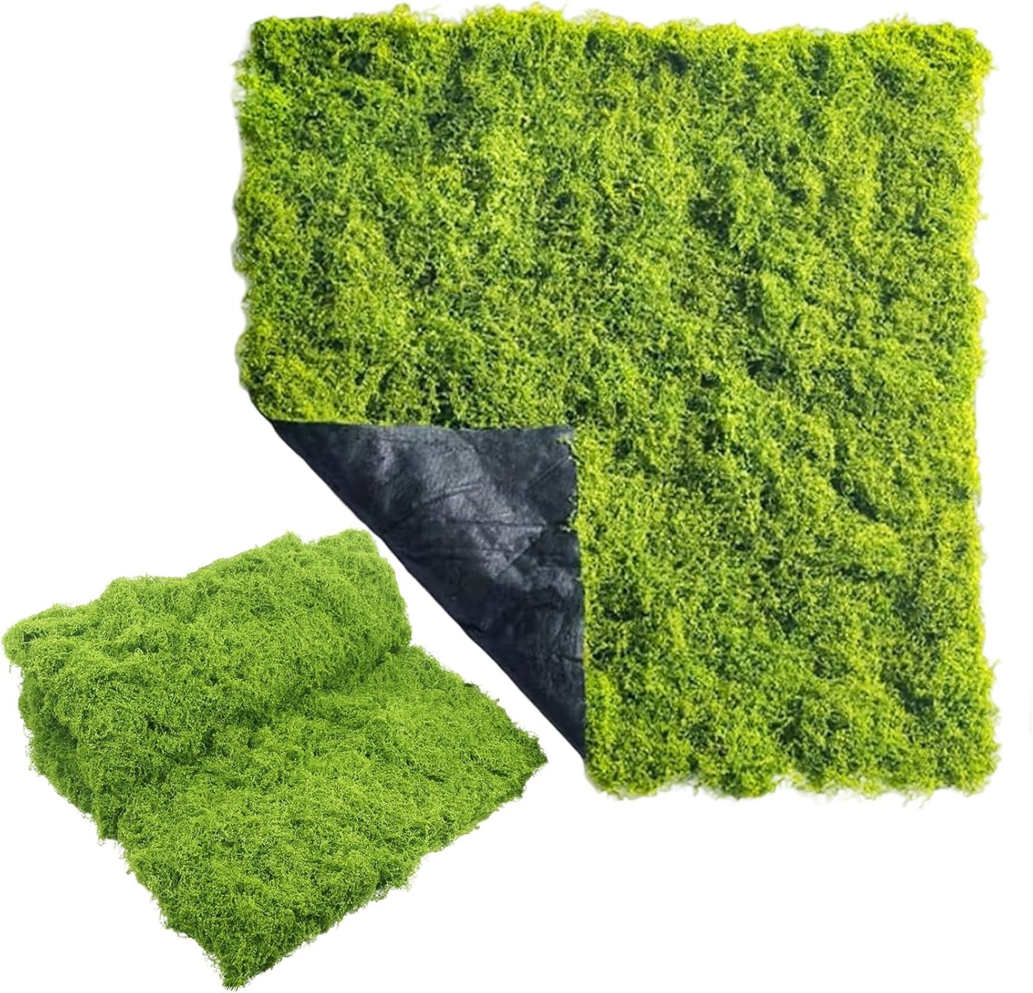 Artificial Green Moss Mat for Decoration Carpet Grass Wall, 39.37 * 39.37 inch Fake Moss for Crafts, Natural Decorative for Plants Indoor with Base Fabric, Artificial Grass Wall Suitable for DIY