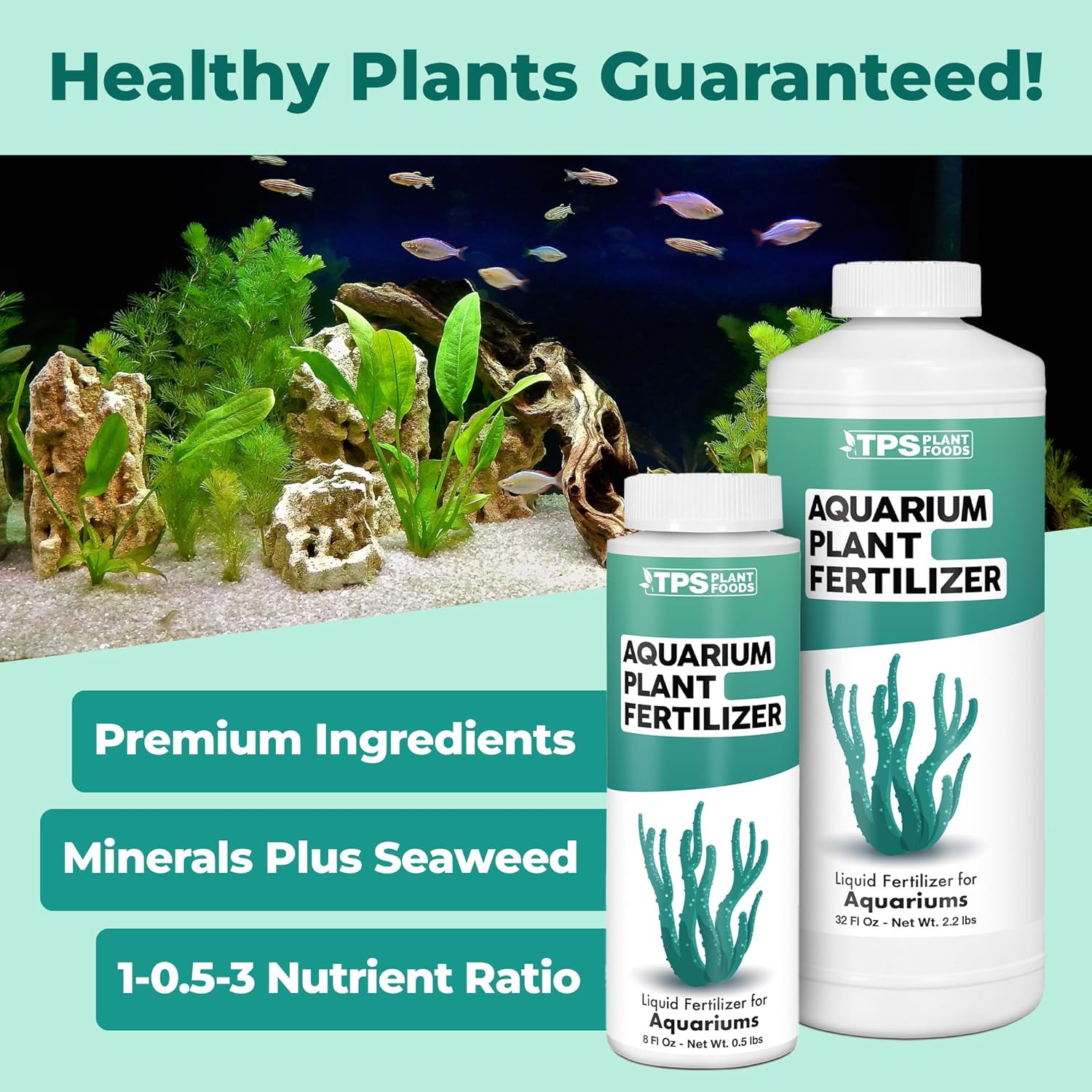 Aquarium Plant Fertilizer, Complete Liquid Aquarium Plant Food, 32 oz (1 Quart)