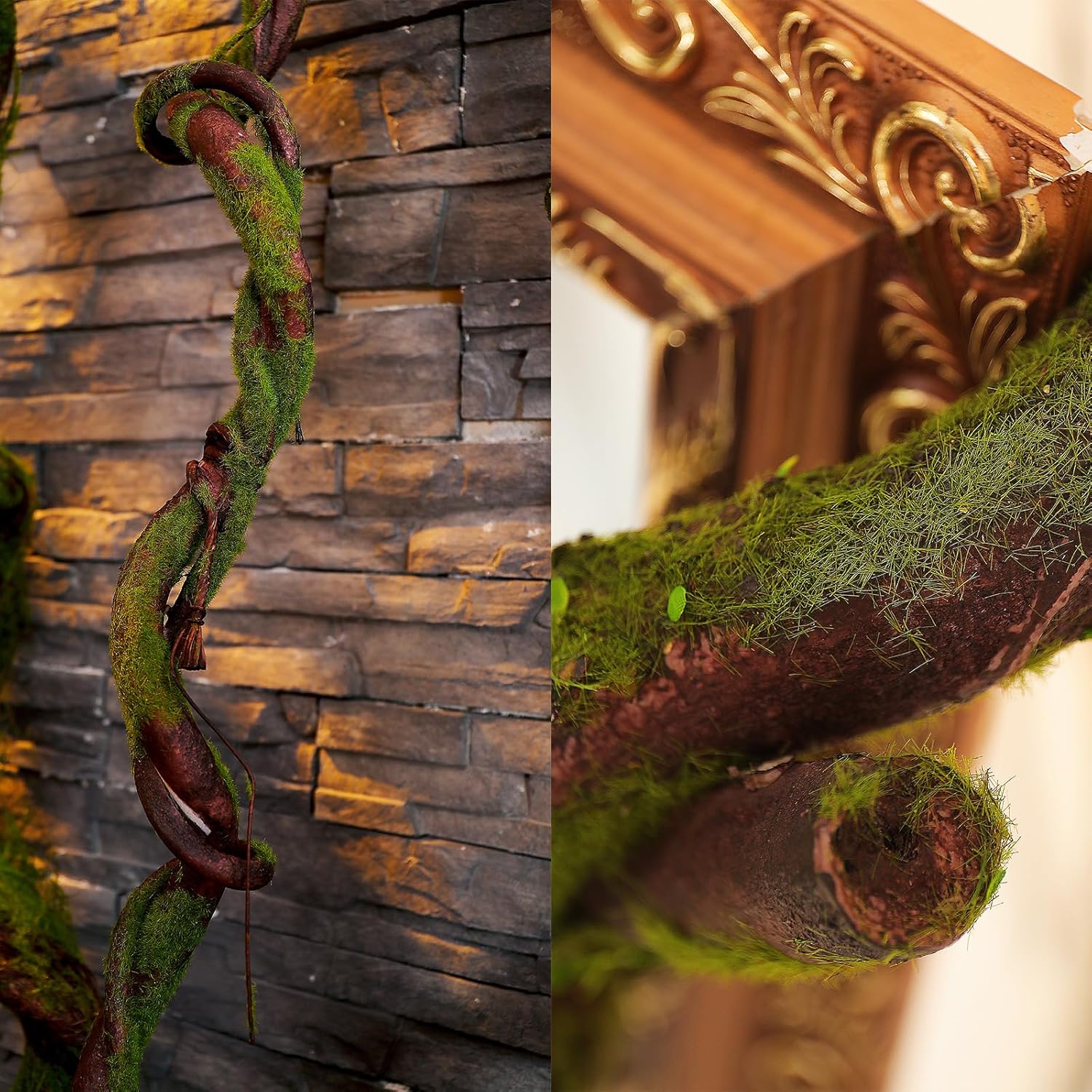 70.86" Medium EVA Foam Soft Artificial Tree Branches Thick Trunk Twig Fake Vines Liana Rattan Garland for Wall Hanging Backdrop Wedding Home Hotel Garden Christmas Thanksgiving Decoration