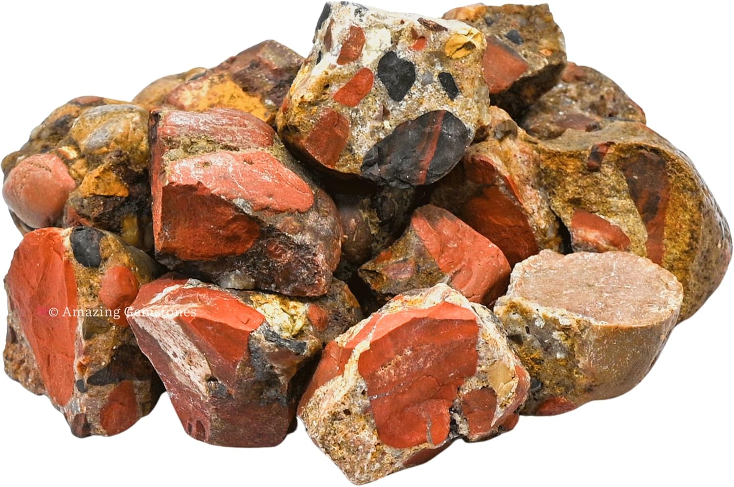 Amazing Gemstone Spotted Jasper Raw Crystals and Healing Stones, Natural Rocks for Tumbling and DIY Raw Stones and Crystals (1 lb)