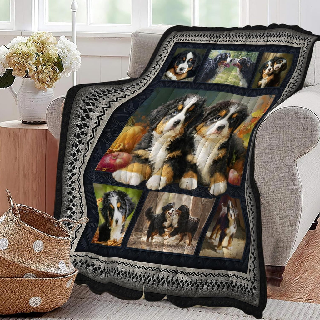 Bernese Mountain Dog Blanket Cute Dogs Animal Throw Blankets Gifts for Girls Boys Kids Dog Lover Soft Cozy Fleece Plush for Couch Sofa Bed 60"x50"