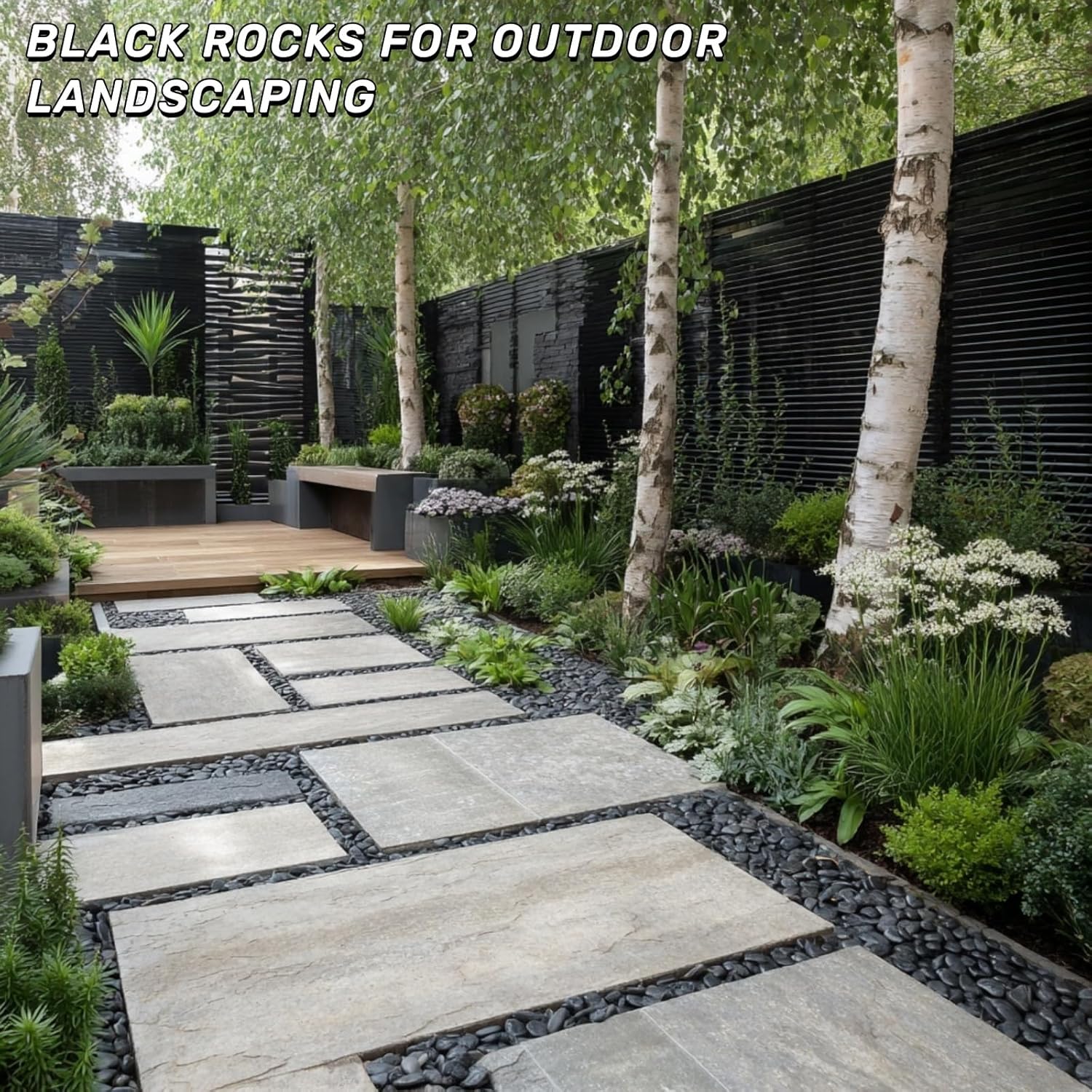 16lb Black River Rocks, 2-3 Inch Pebbles for Indoor Plants, Natural Polished Aquarium Gravel, Decorative Rocks for Outdoor Landscaping, Succulent, Garden, Vases Fillers, Bird Baths