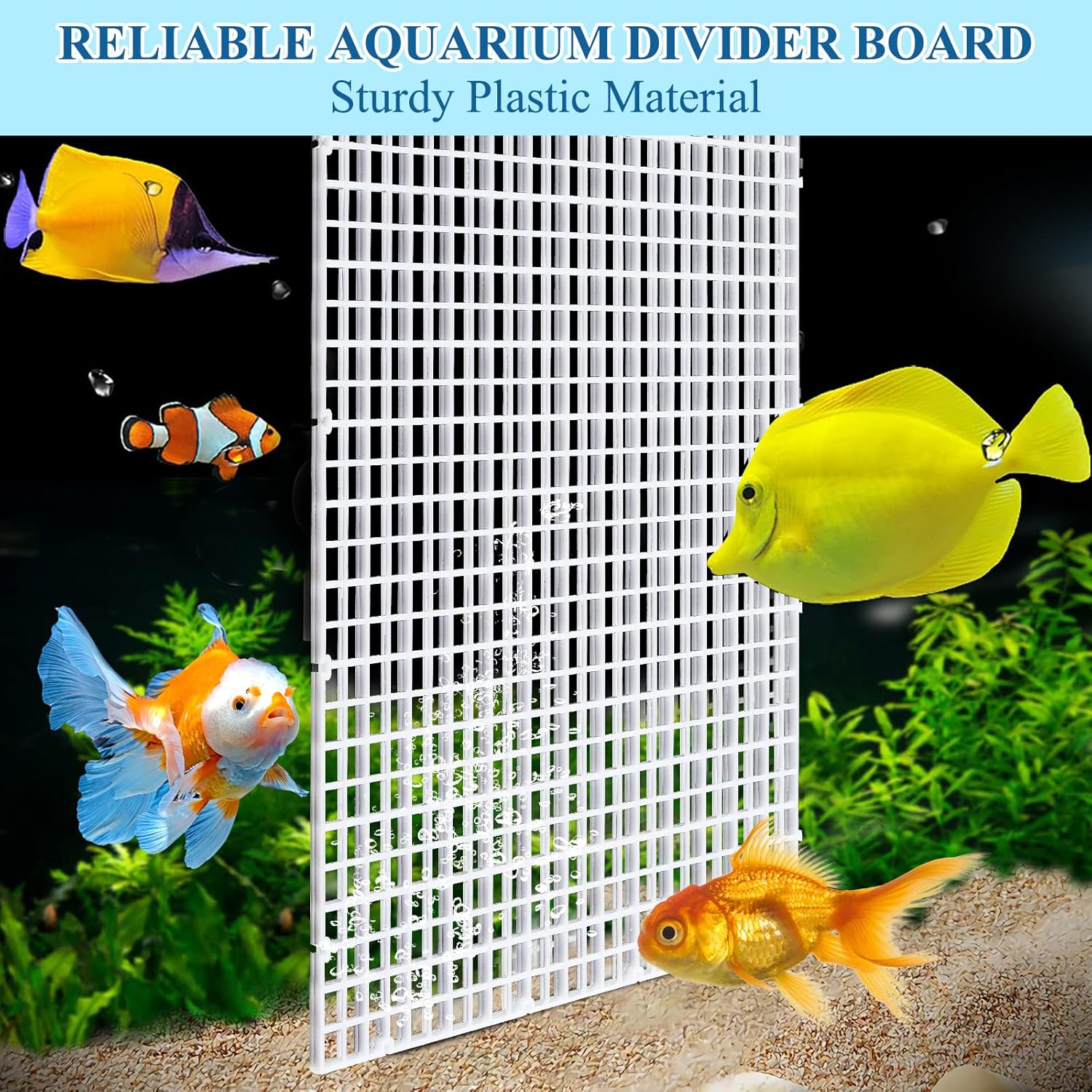 Supkiir 14pcs Aquarium Fish Tank Divider, Plastic Grate Isolation Board Partition, White Aquarium Filter Bottom Tray Egg Crate Light Diffuser Grid Panel