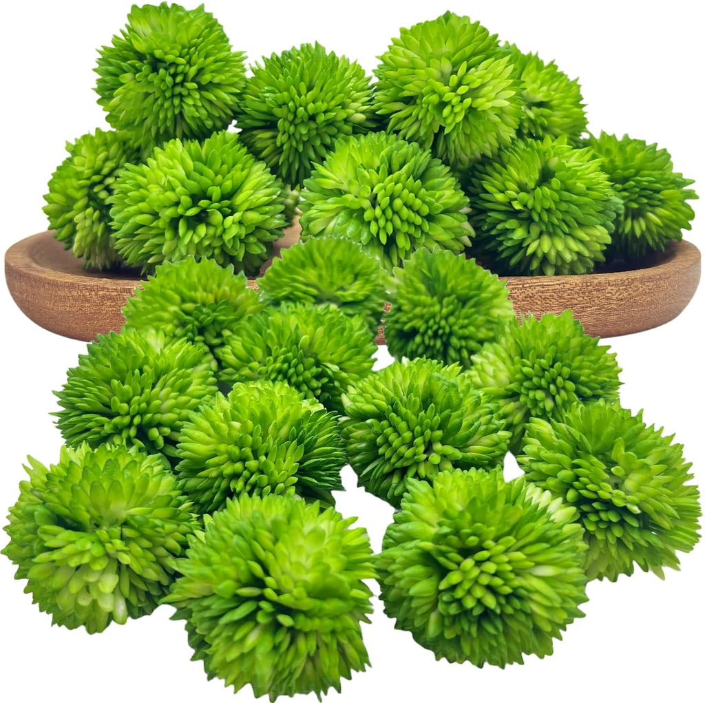 12 Green Decorative Moss Balls for Bowl & Vase Fillers - 1.57 Inch Artificial Moss Spheres Set, Perfect for Mini Terrarium, Fairy Garden, Table Centerpiece, Wedding & Home Decor