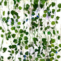 6 Pcs Artificial Hanging Plants Fake Grapevines With 60 Colored Lights, Grapevine Leaves, Fake Plant Vine Hanging Garland for Wall, Party, Wedding, Home, Kitchen, Indoor and Outdoor Decoration