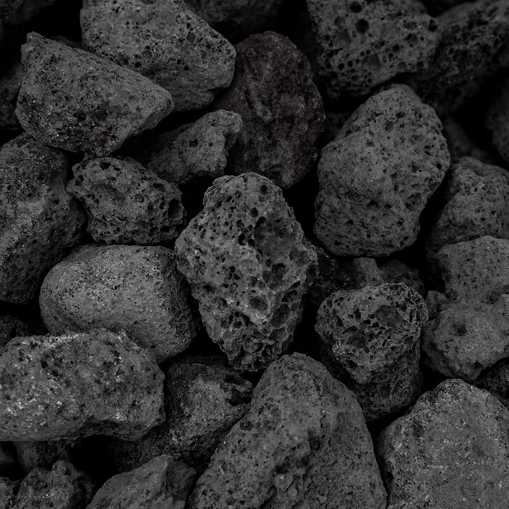 Onlyfire Black Lava Rock 10 Pounds Volcanic Lava Stones for Indoor Outdoor Fire Pits Fireplaces Gas Grill and Landscaping, 0.8-1.2 Inch
